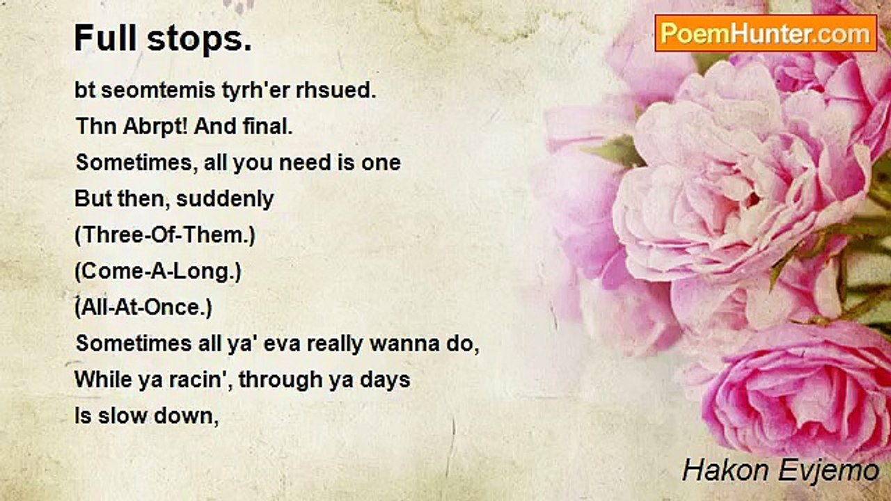Hakon Evjemo - Full stops.