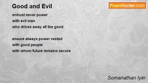Somanathan Iyer - Good and Evil