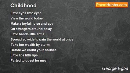 George Egba - Childhood