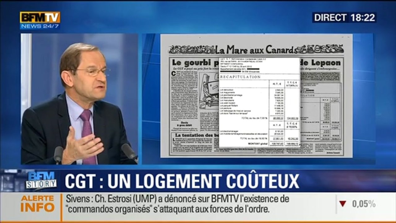BFM Story: La rénovation du logement de fonction de Thierry Lepaon aurait coûté 130 000 euros à la CGT - 29/10