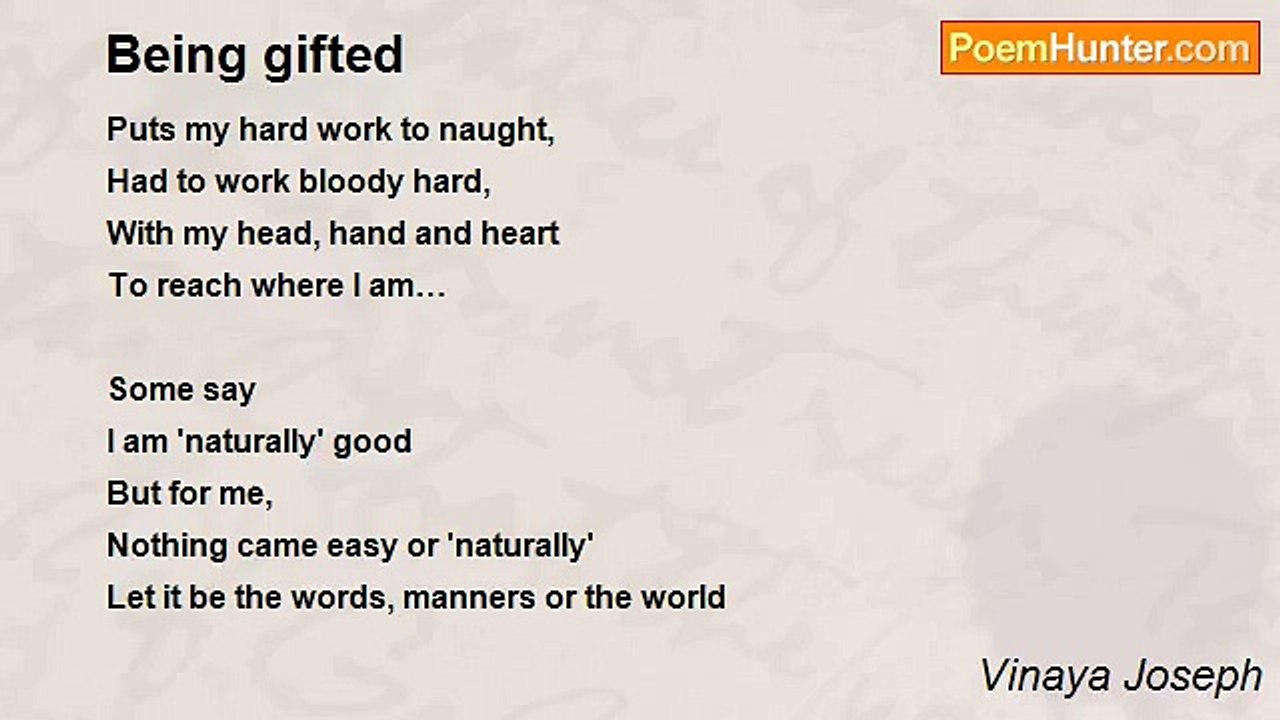 Vinaya Joseph - Being gifted