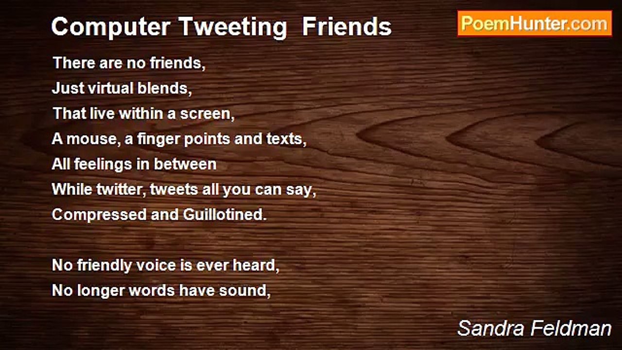 Sandra Feldman - Computer Tweeting  Friends