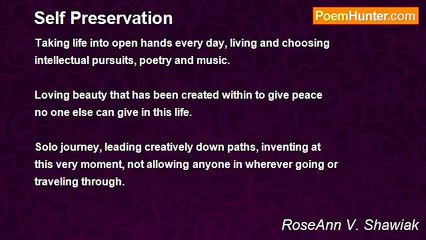 RoseAnn V. Shawiak - Self Preservation