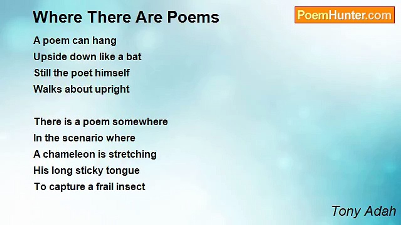 Tony Adah - Where There Are Poems