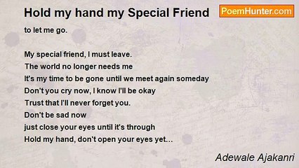 Adewale Ajakanri - Hold my hand my Special Friend