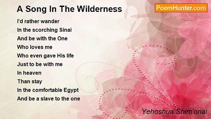 Yehoshua Shim'onai - A Song In The Wilderness