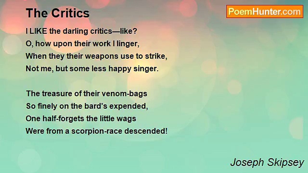 Joseph Skipsey - The Critics