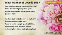 Roxanne Dubarry - What manner of Love is this?
