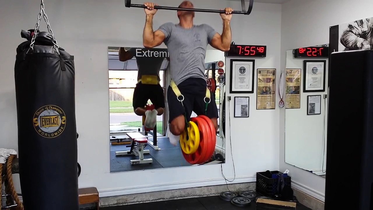 Weighted Pull-ups 160lbs for 5