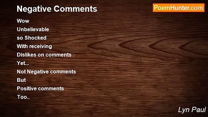 Lyn Paul - Negative Comments