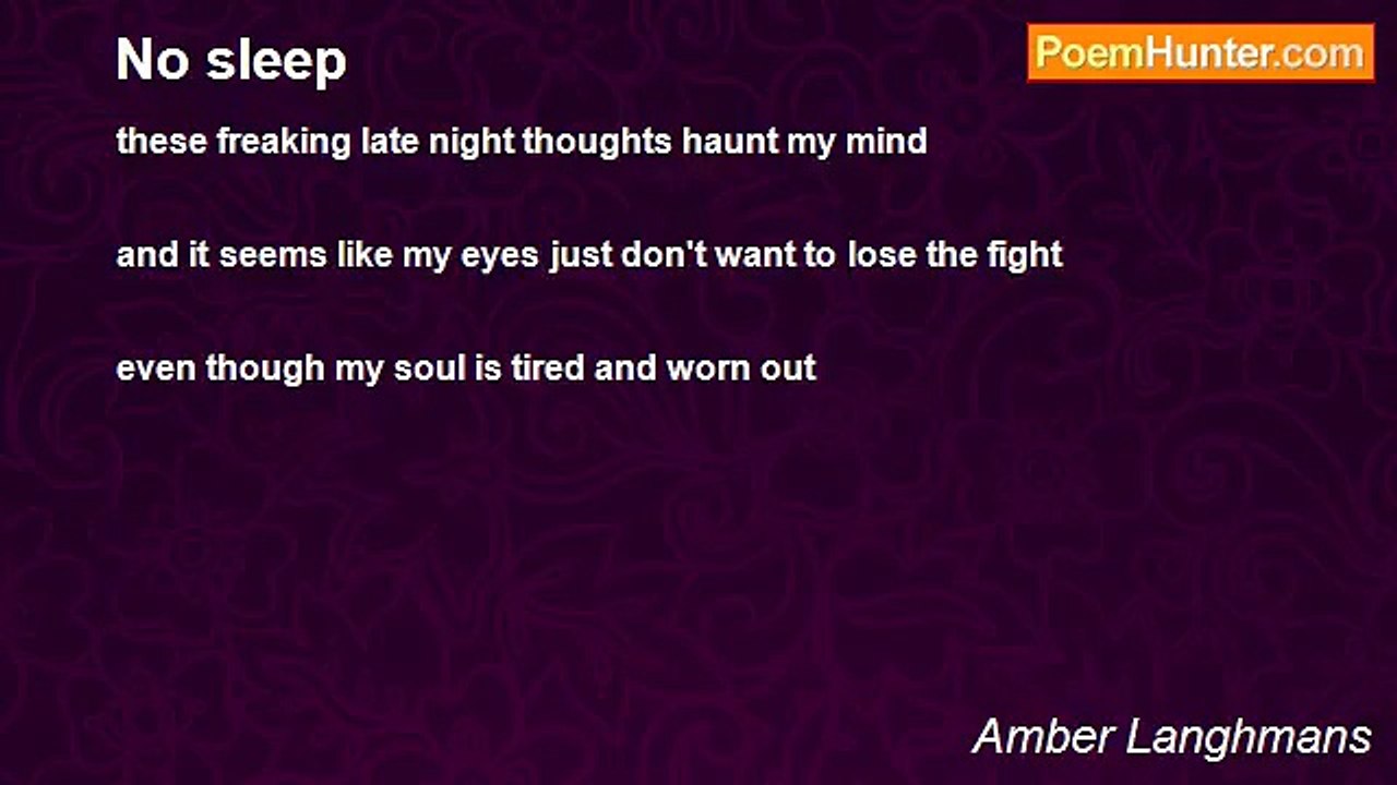 Amber Langhmans - No sleep