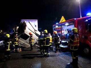 Accident de poids lourd sur la RN 47 à Douvrin