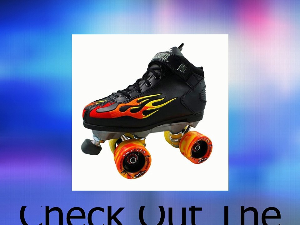 Rock Flame Multi Colored Tri Flame Quad Skates with Sure Grip Twister Wheels