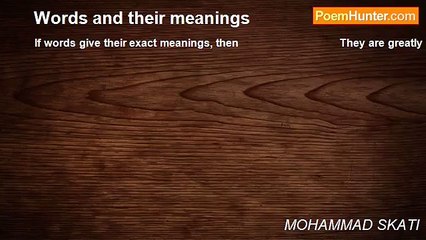 MOHAMMAD SKATI - Words and their meanings