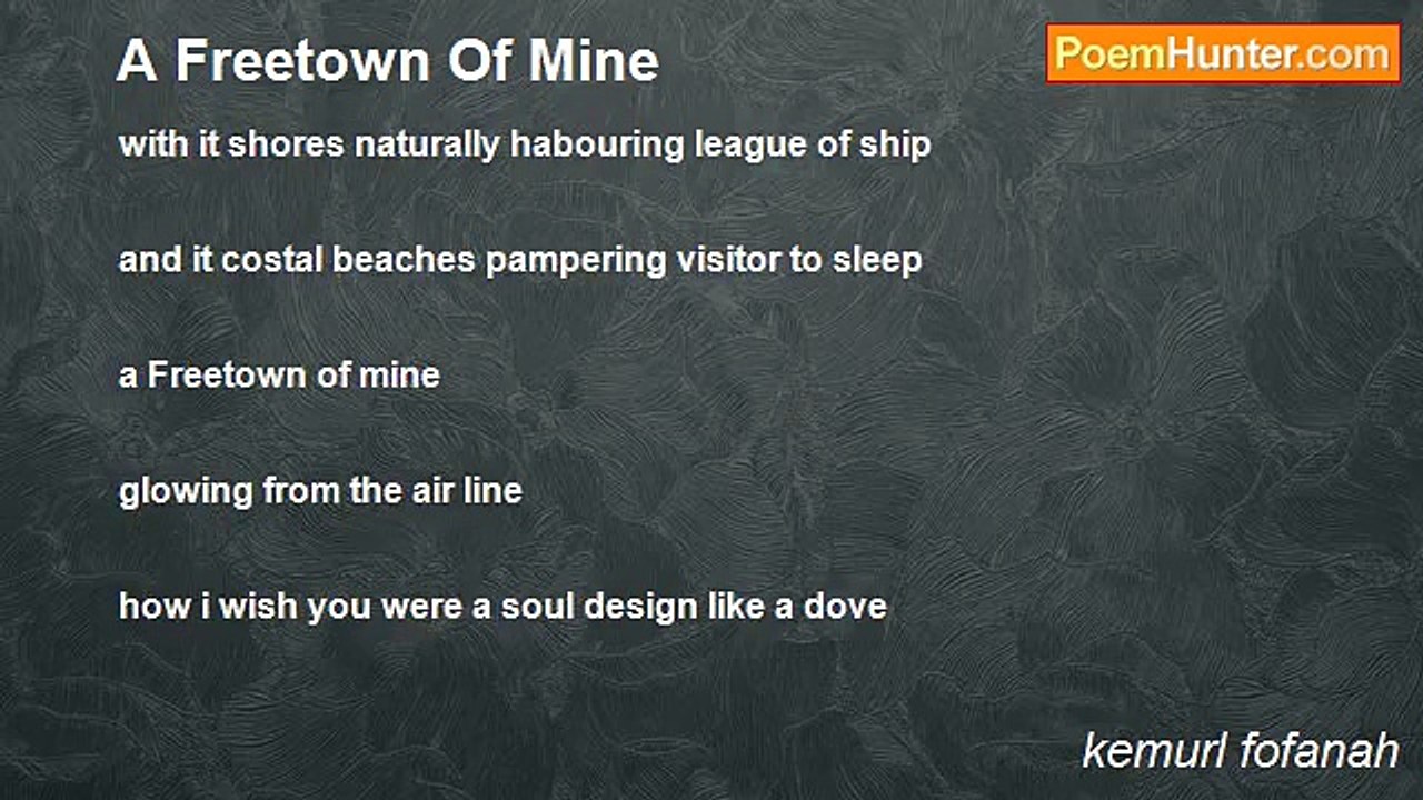 kemurl fofanah - A Freetown Of Mine