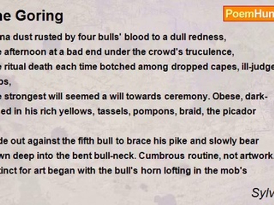 Sylvia Plath - The Goring