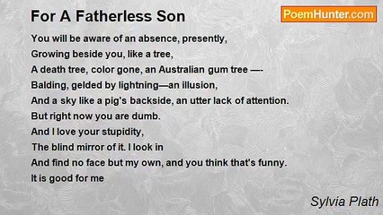 Sylvia Plath - For A Fatherless Son