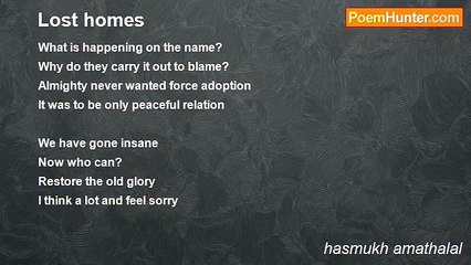 hasmukh amathalal - Lost homes