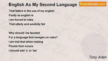 Tony Adah - English As My Second Language