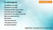 DEEPAK KUMAR PATTANAYAK - A retrospect