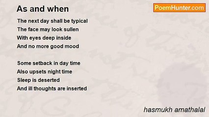 hasmukh amathalal - As and when