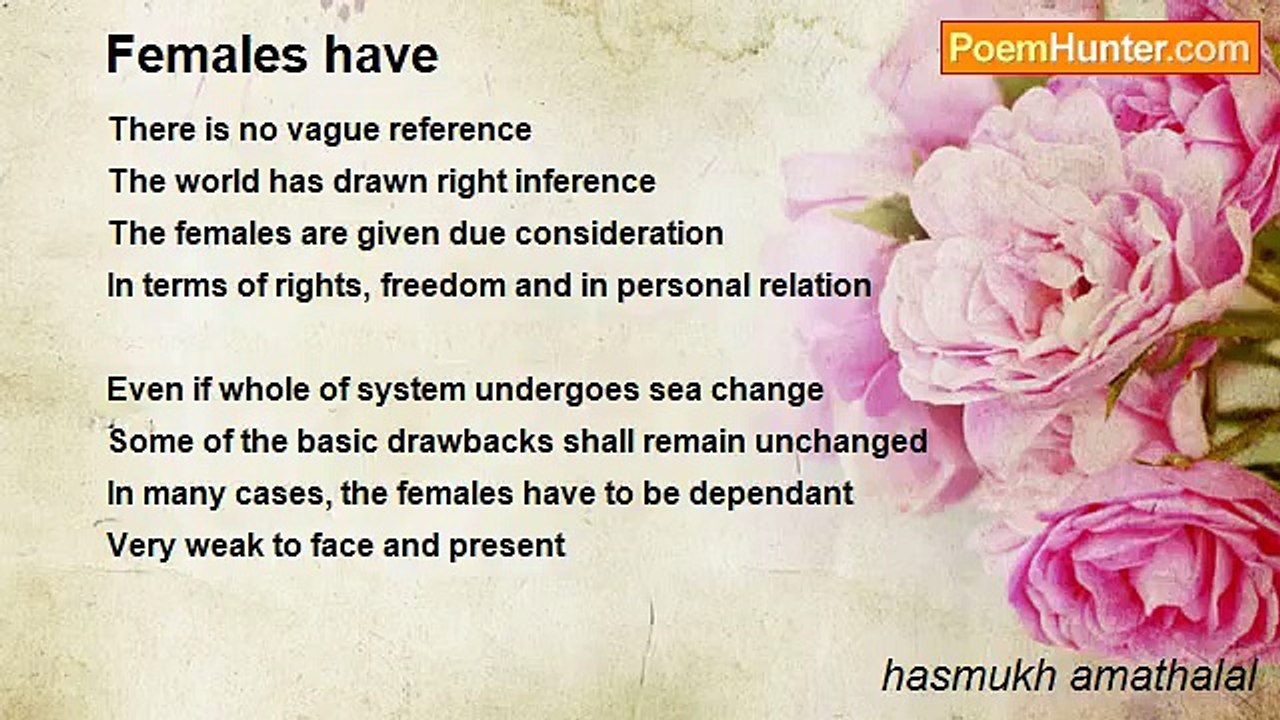hasmukh amathalal - Females have