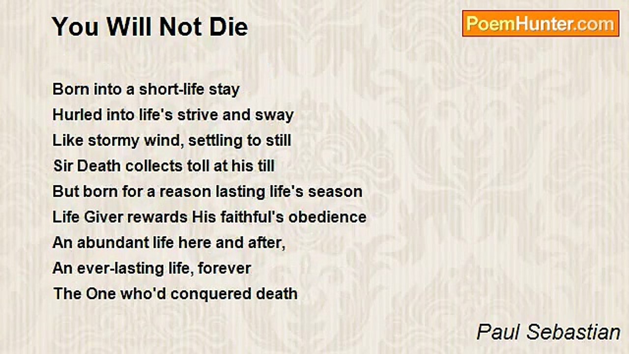 Paul Sebastian - You Will Not Die