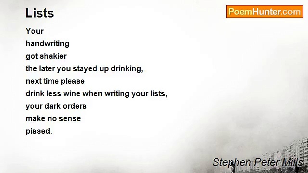 Stephen Peter Mills - Lists
