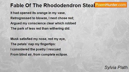 Sylvia Plath - Fable Of The Rhododendron Stealers