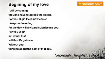Nehemiah Theophylus Haokip - Begining of my love