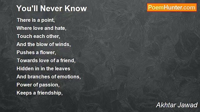 Akhtar Jawad - You'll Never Know