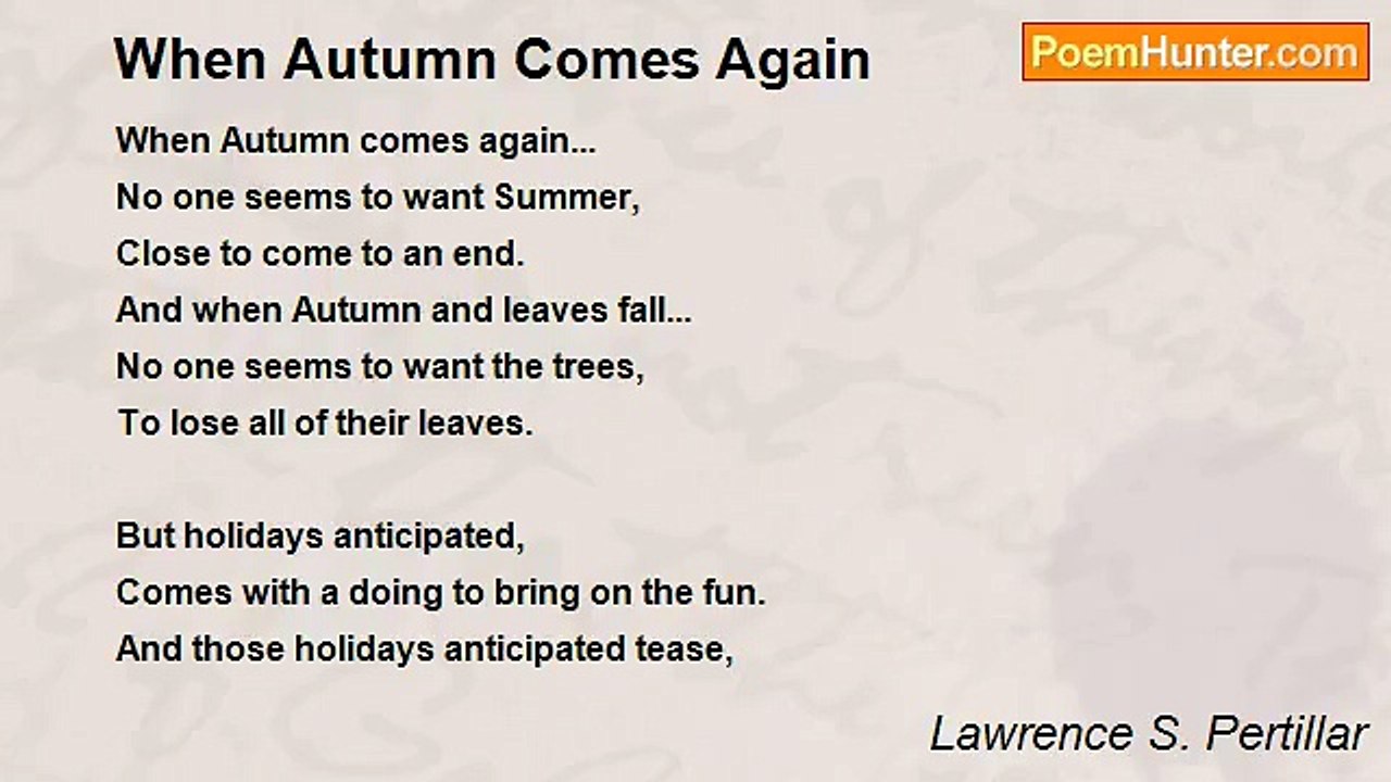Lawrence S. Pertillar - When Autumn Comes Again