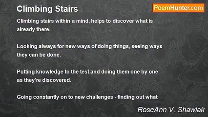 RoseAnn V. Shawiak - Climbing Stairs