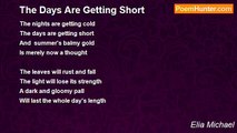 Elia Michael - The Days Are Getting Short