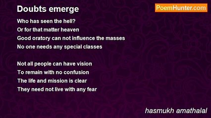 hasmukh amathalal - Doubts emerge