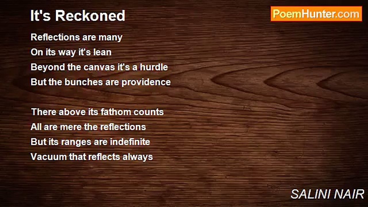 SALINI NAIR - It's Reckoned