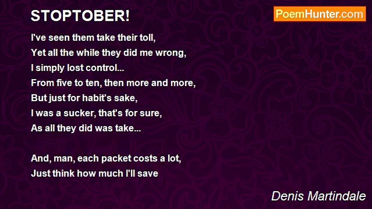 Denis Martindale - STOPTOBER!