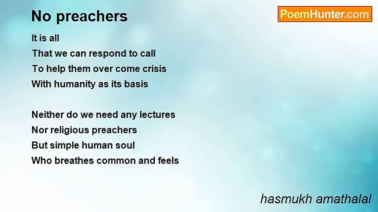 hasmukh amathalal - No Preachers