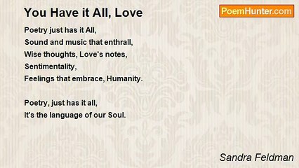 Sandra Feldman - You Have it All, Love