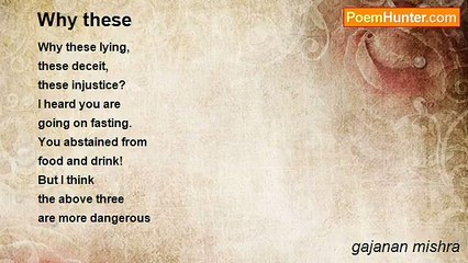 gajanan mishra - Why these