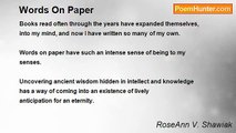 RoseAnn V. Shawiak - Words On Paper