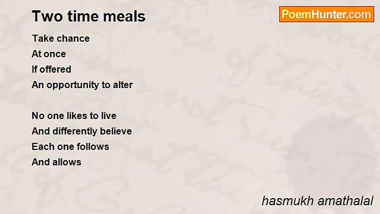 hasmukh amathalal - Two time meals
