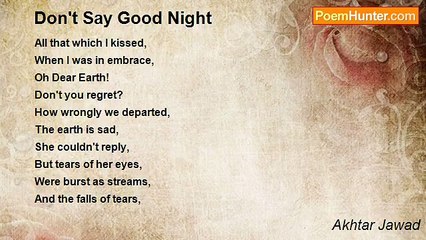 Akhtar Jawad - Don't Say Good Night