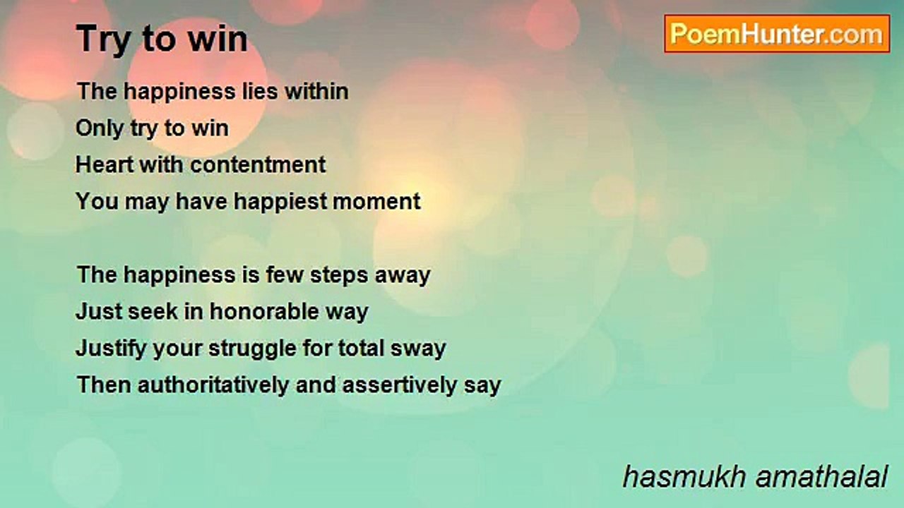 hasmukh amathalal - Try to win