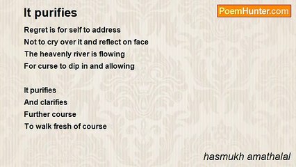 hasmukh amathalal - It purifies
