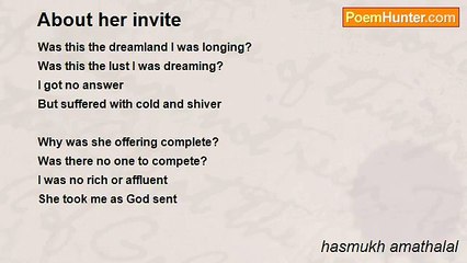 hasmukh amathalal - About her invite