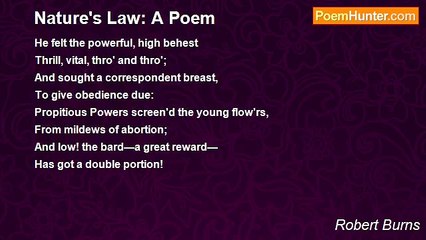 Robert Burns - Nature's Law: A Poem