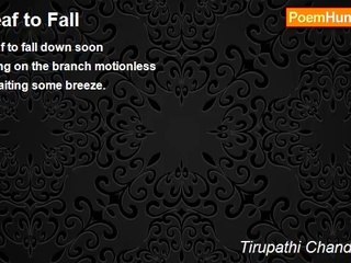Tirupathi Chandrupatla - Leaf to Fall   (Haiku)