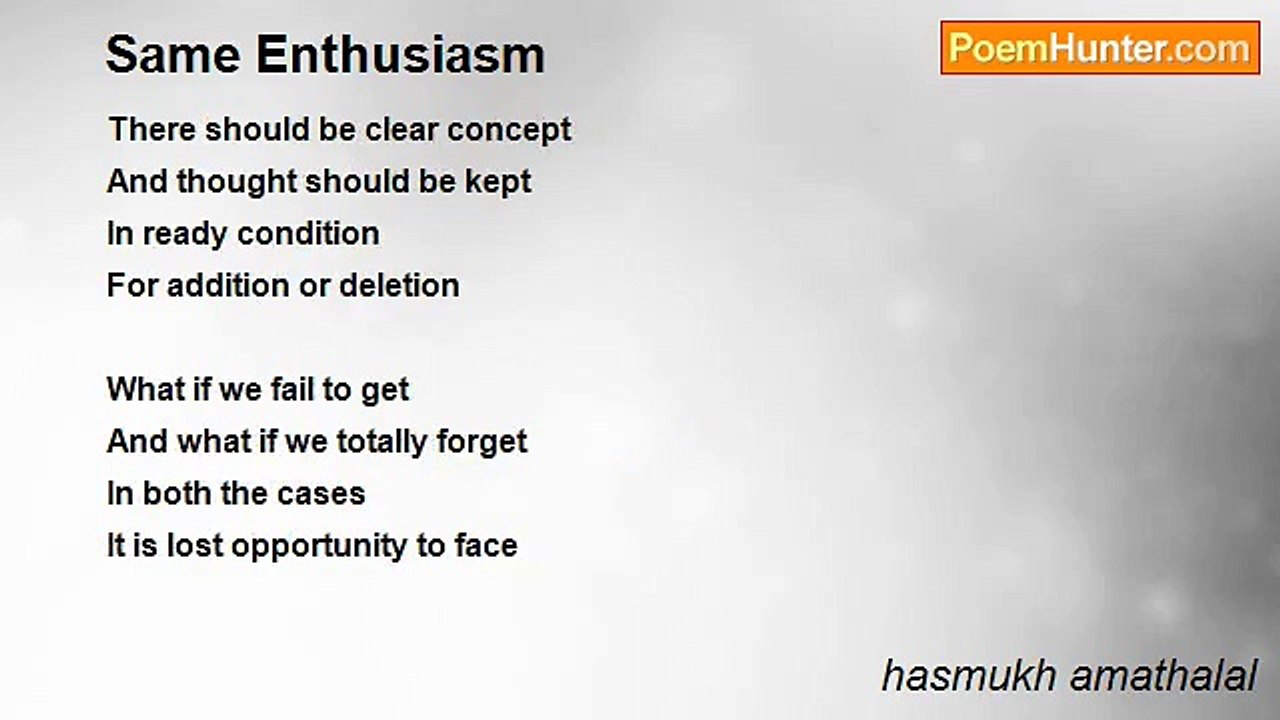 hasmukh amathalal - Same Enthusiasm