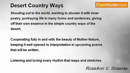 RoseAnn V. Shawiak - Desert Country Ways